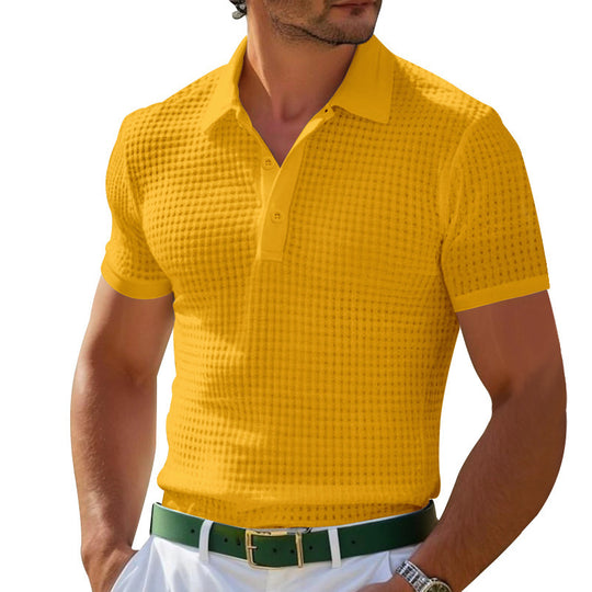 Herren nan Poloshirt mit Strukturstrick und schmalem Schnitt EB