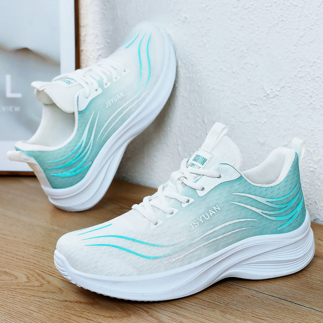 Damen Sportliche Laufschuhe mit atmungsaktivem Strickdesign und gepolsterter Dämpfung EB