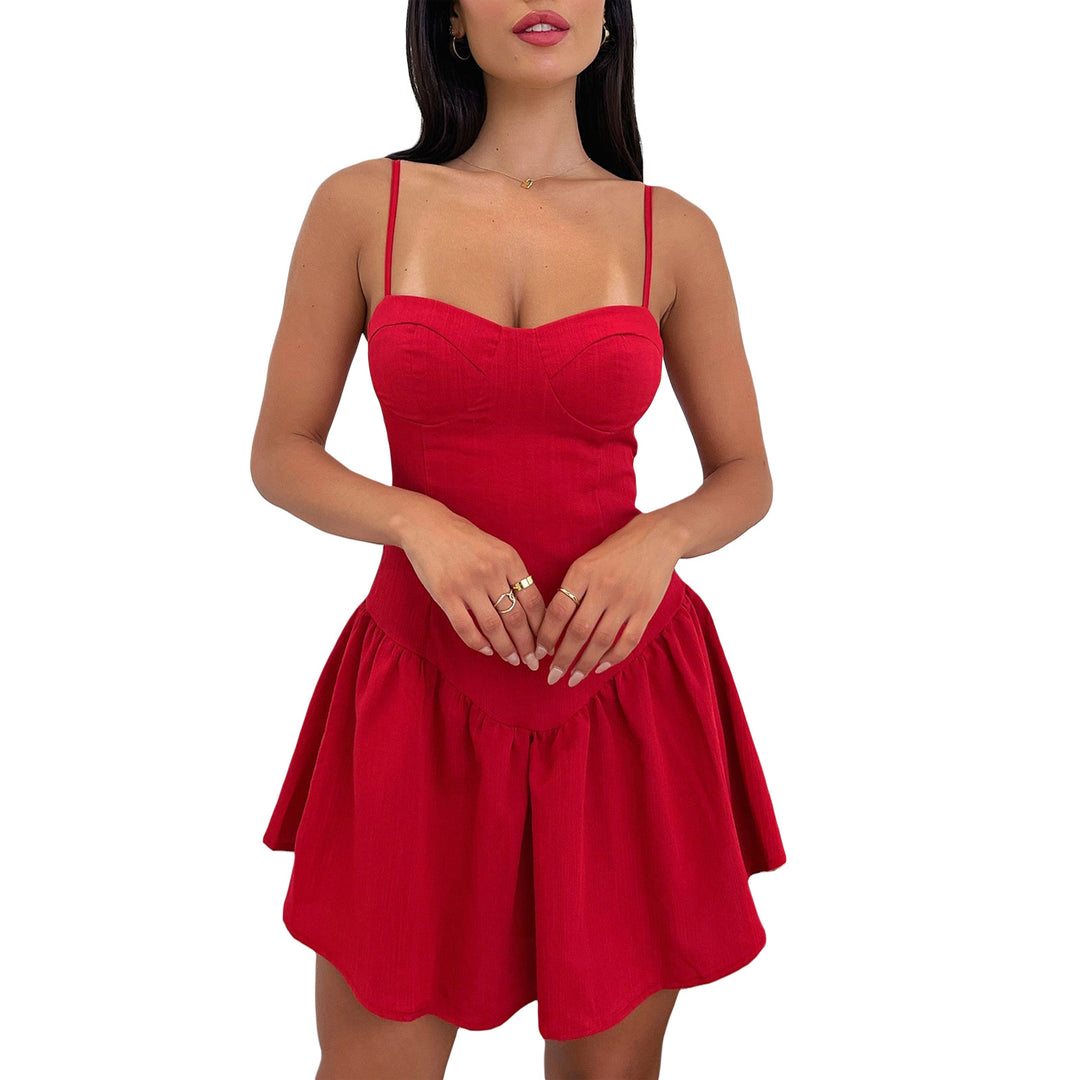Damen trägerloses Minikleid mit Rüschendesign und figurbetontem Schnitt EB