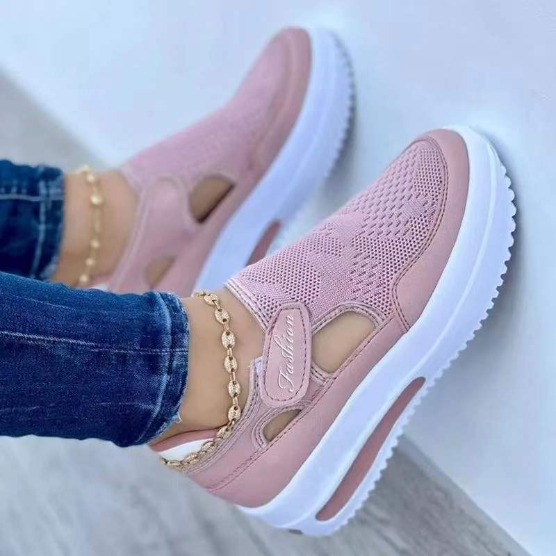 Damen Slip-On Sneakers mit atmungsaktiver Mesh-Oberfläche und rutschfester Sohle EB