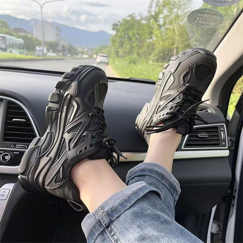 Damen Sportliche Sneakers mit atmungsaktiver Netzstruktur und rutschfester Sohle EB