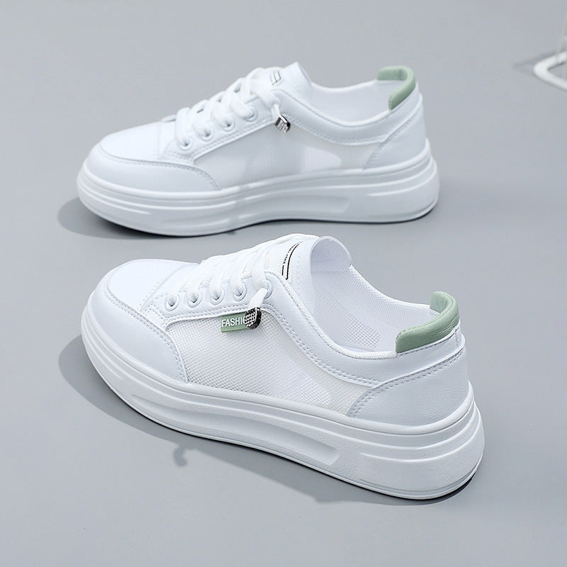 Damen Sportliche Freizeit Sneaker mit atmungsaktivem Mesh-Obermaterial und dämpfender Sohle EB