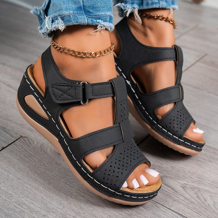 Damen Komfortable Riemensandalen mit anatomischem Fußbett EB