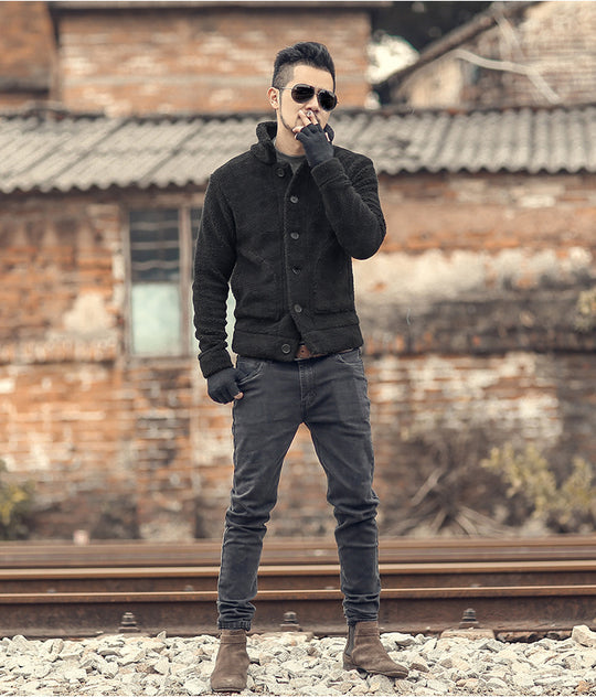 Herren gefütterte Thomaskapelle Jacke mit stilvollem Knopfverschluss und lässigem Design EB