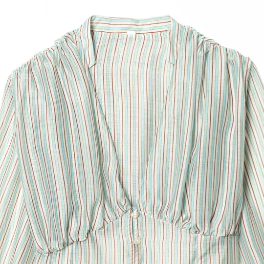 Damenbluse mit tiefem V-Ausschnitt und eleganten Rüschendetails EB