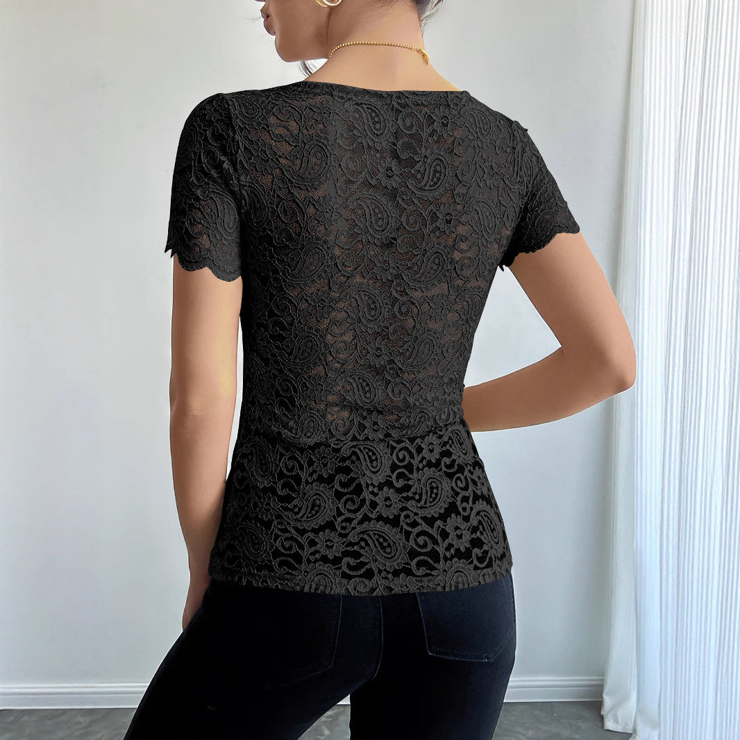Damen Spitzenbody mit eleganten Abschluss EB