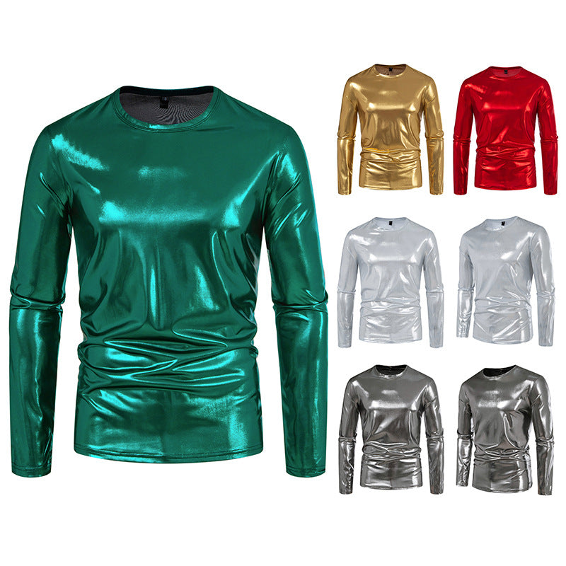 Herren Langarmshirt mit schimmerndem Finish und körpernaher Passform EB