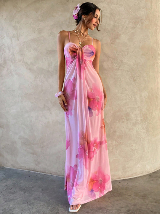 Damen Maxikleid mit floralem Design EB