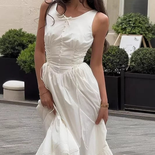Damen Maxikleid mit raffinierten Rüschendetails und taillierter Silhouette EB