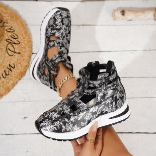 Damen Designer-Sneaker mit floralem Muster EB