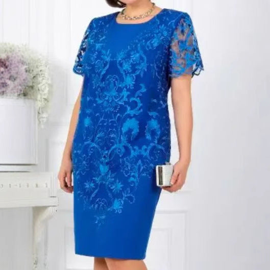Damen Elegantes Kleid mit floraler Spitze EB