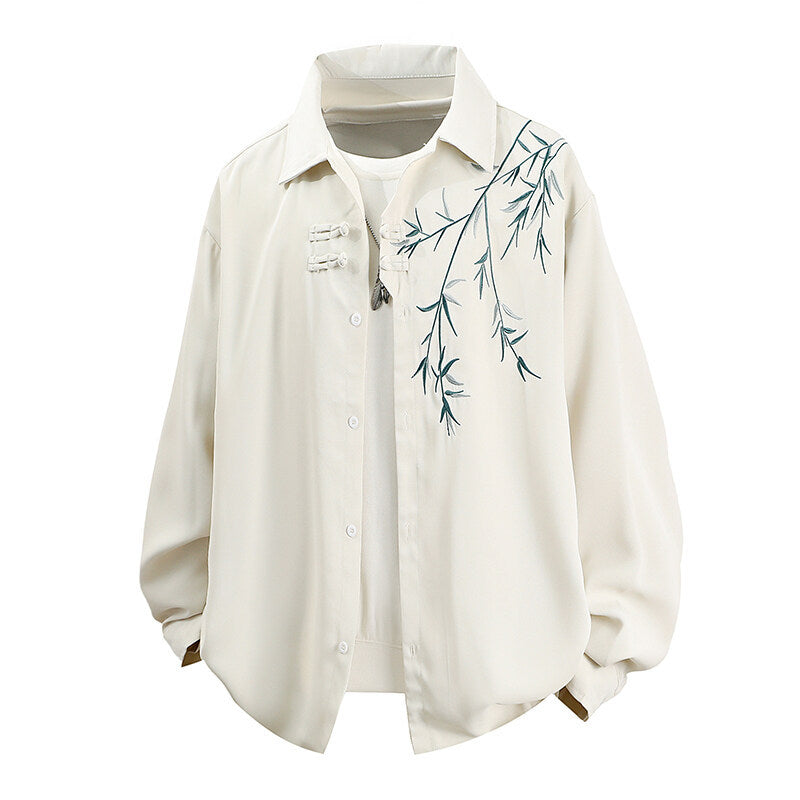 Damen Blusenjacke mit stilvollem Blumenmuster und weichem Stoff EB