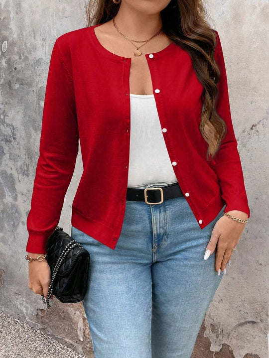 Damen Feine Strickjacke mit Knopfverschluss und eleganter Passform EB