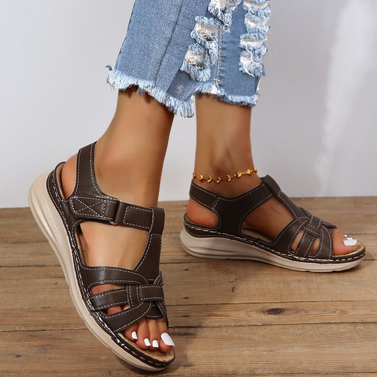 Damen Komfortable Freizeitsandalen mit ergonomischem Fußbett und verstellbaren Riemen EB