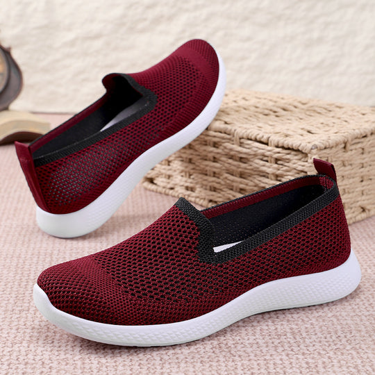 Damen Atmungsaktive Slip-On Sneakers mit flexiblem Mesh-Obermaterial EB
