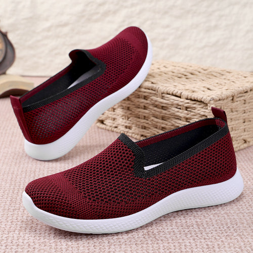 Damen Atmungsaktive Slip-On Sneakers mit flexiblem Mesh-Obermaterial EB