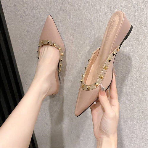Damen spitze Mules mit Nietenverzierung EB