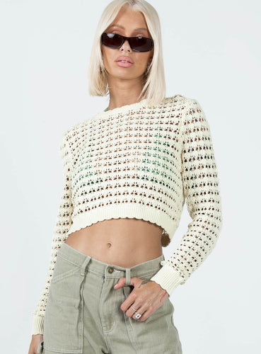 Damen gehäkeltes Crop-Top mit modischer Lochstruktur EB