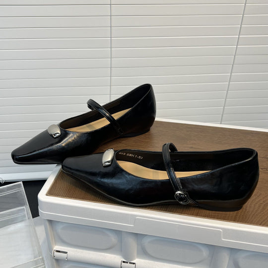 Damen Elegante Ballerinas mit modischem Riemen und komfortablem Fußbett EB
