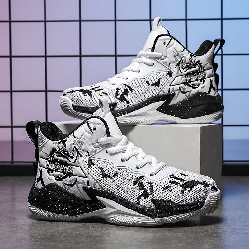 Herren High-Top Basketball-Sneaker mit gestricktem Mesh-Obermaterial, stabiler Fersenkappe und griffiger Profillaufsohle EB