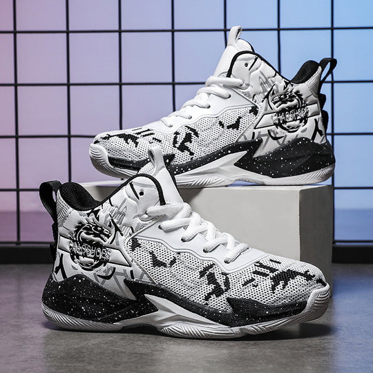 Herren High-Top Basketball-Sneaker mit gestricktem Mesh-Obermaterial, stabiler Fersenkappe und griffiger Profillaufsohle EB