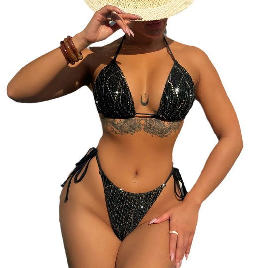 Damen Triangel-Bikini mit funkelnden Pailletten EB