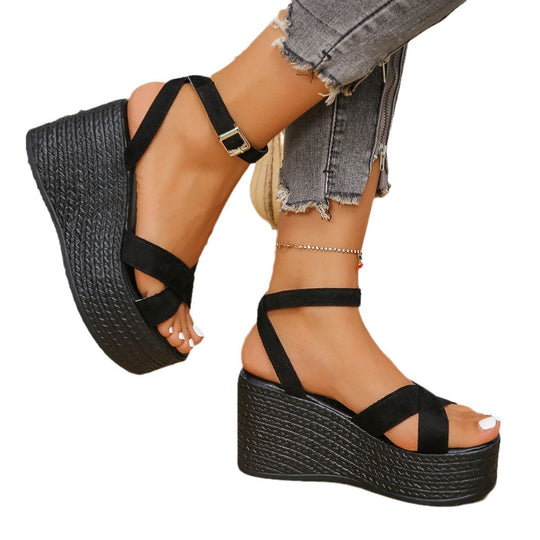 Damen Wedge-Sandalen mit rutschfester Sohle und komfortablem Fußbett EB