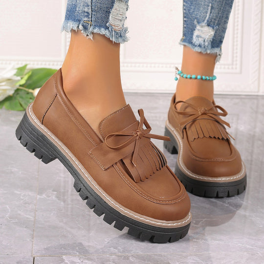 Damen Mokassins mit modischem Fransen-Design und bequemer Sohle EB