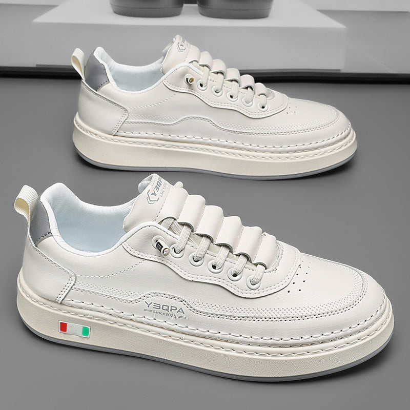 Damen Modische Ledersneaker mit dämpfender Laufsohle und eleganter Naht EB