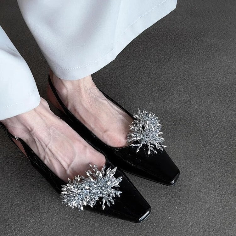 Damen Slingback-Pumps mit elegantem Glitzerakzent und komfortablem Blockabsatz EB