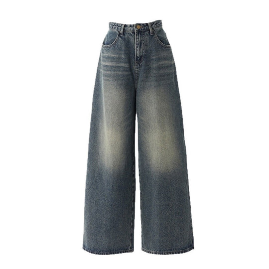 Damen Weite High-Waist Denim-Jeans im lässigen Stil EB