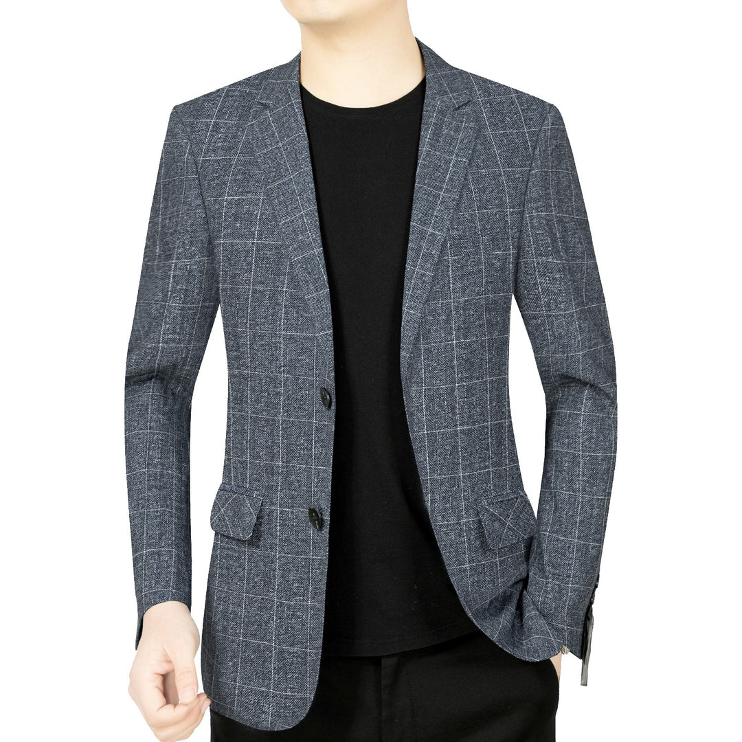 Herren Modernes Einreihiges City-Blazer mit aufgesetzten Taschen und leichter Halbfütterung EB