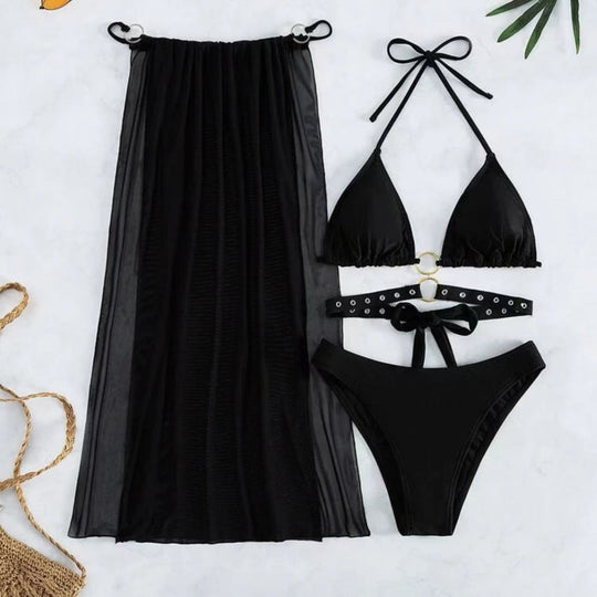 Damen Bikini-Set mit transparentem Überwurf EB