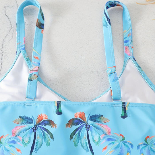 Damen Rüschen-Bikini-Top mit Shorts EB