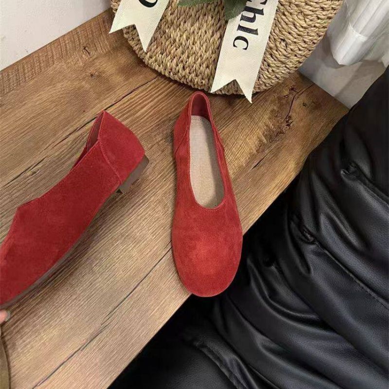 Damen elegante Slipper aus weichem Veloursleder EB