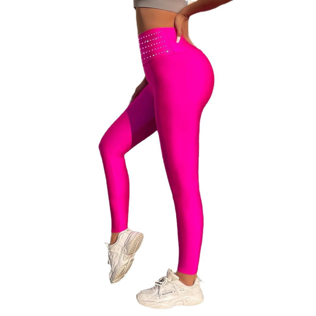 Damen Leggings mit glitzerndem Taillenbund EB