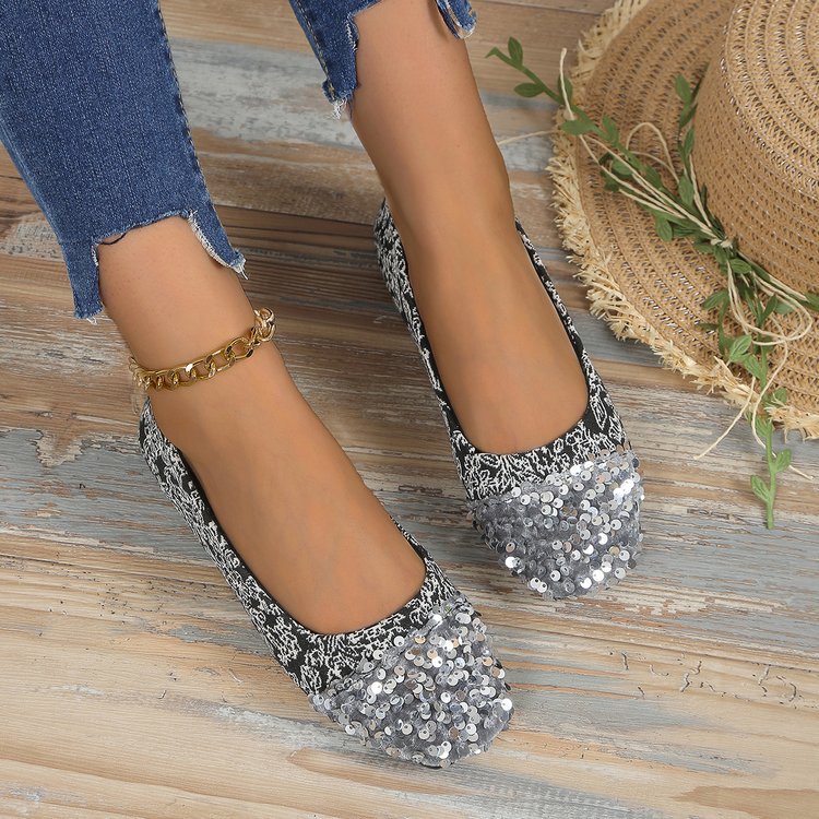 Damen Glitzernde Ballerinas EB
