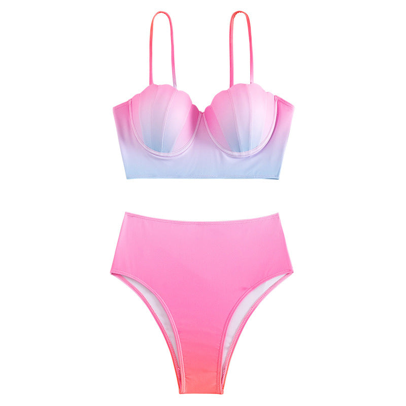 Damen Bikini-Oberteil mit Muschelform und hohem Bund EB