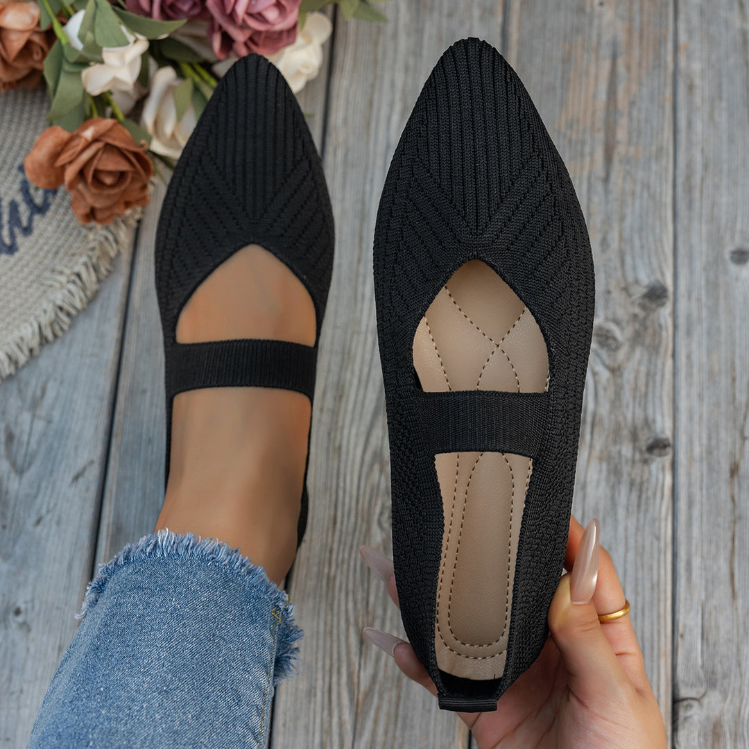 Damen Elegante Ballerinas mit durchbrochenem Design und atmungsaktivem Obermaterial EB