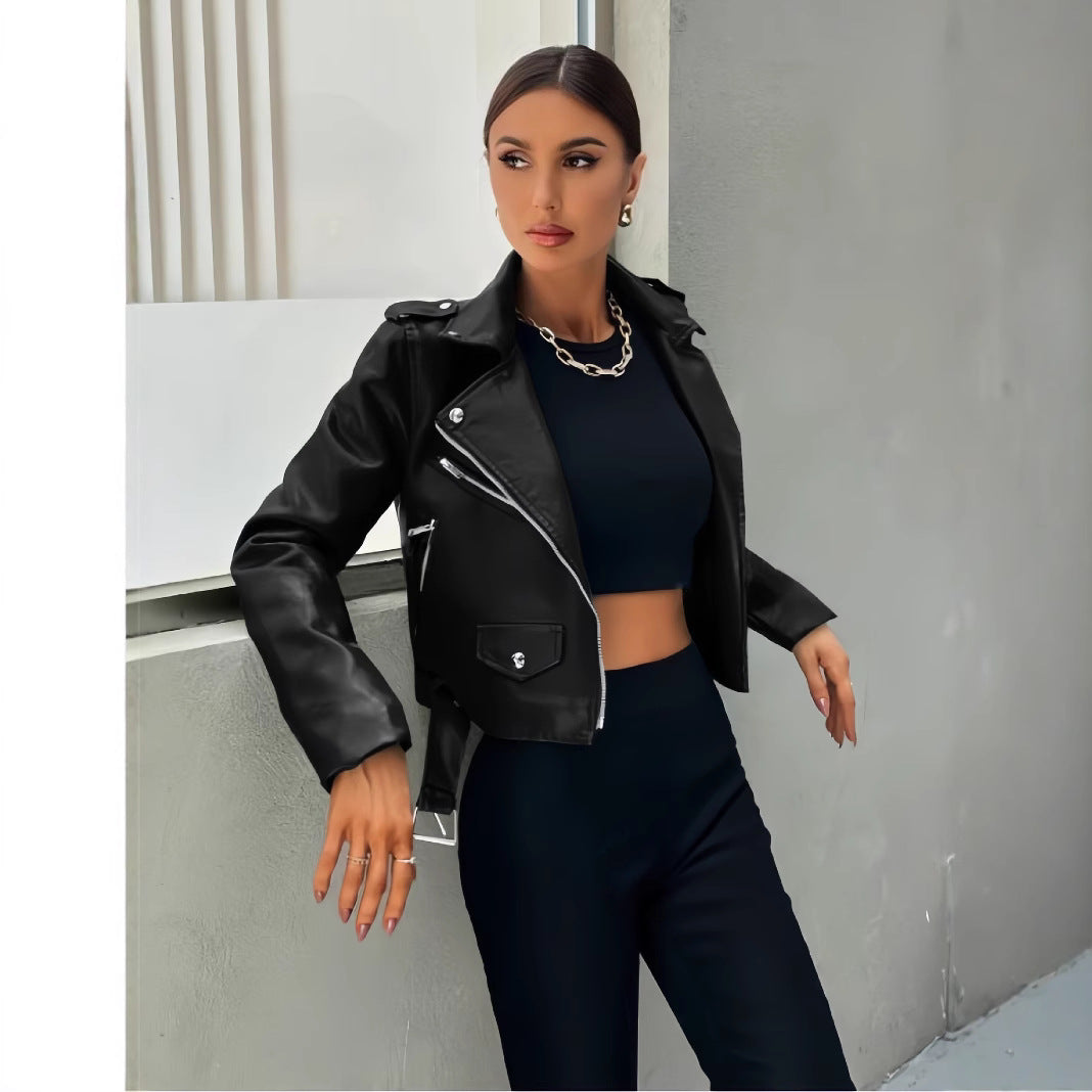 Damen cropped Bikerjacke EB