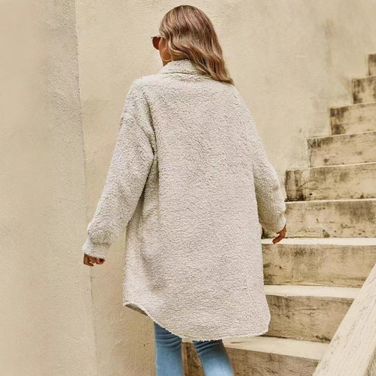 Damen Weiche und kuschelige Oversized-Jacke EB