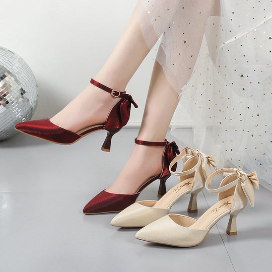 Damen elegante Pumps mit Schleifen-Detail EB
