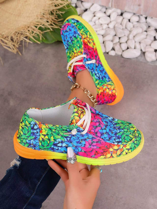 Damen Farbenfrohe Freizeitschuhe mit stylischem Grafikdesign EB