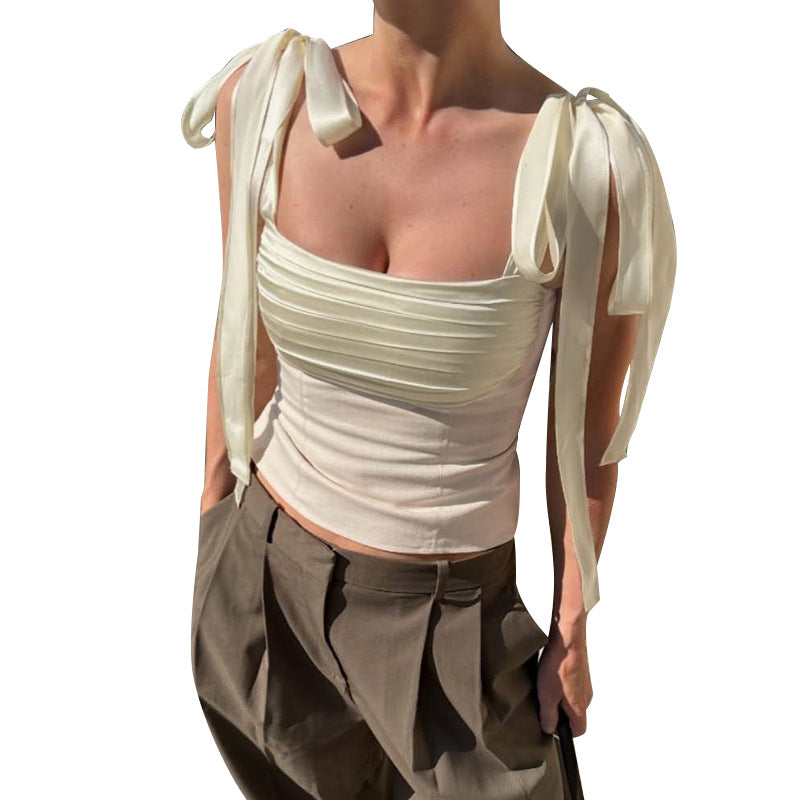 Damen Bandeau-Oberteil mit feinen Rüschendetails EB