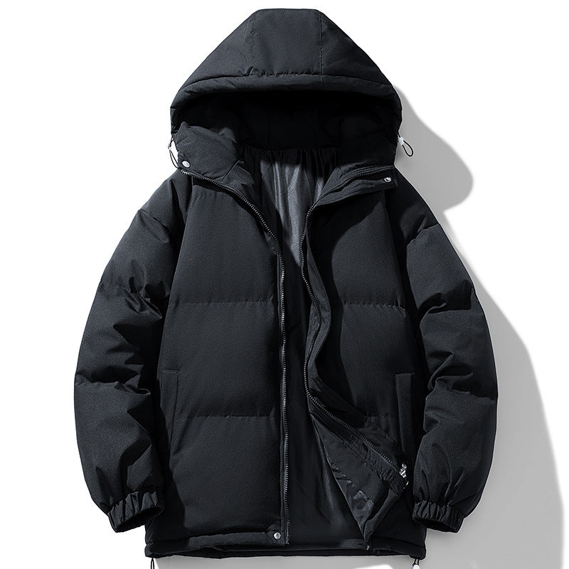 Herren minimalistischer Oversize-Steppmantel mit gesteppter Thermo-Füllung und Kordelzugkapuze EB