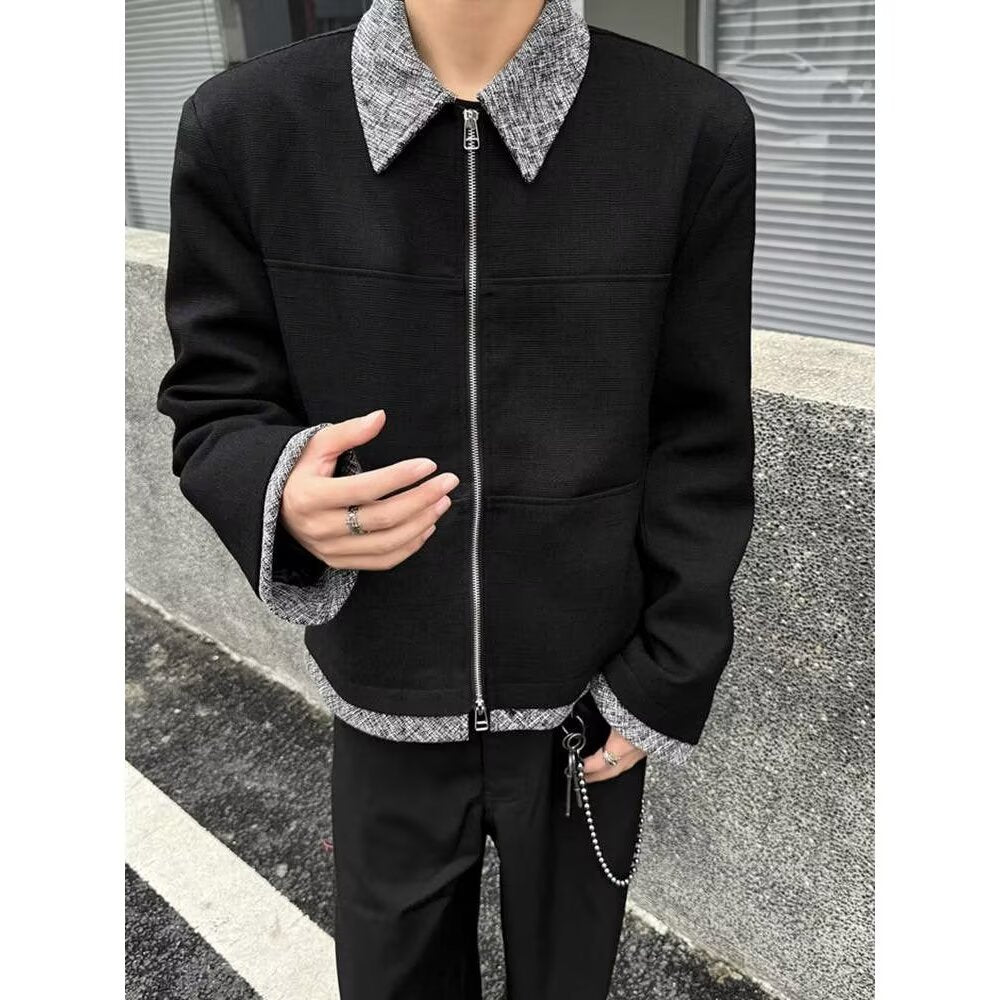Herren moderne Übergangsjacke mit praktischen Taschen und stylishem Kragen EB