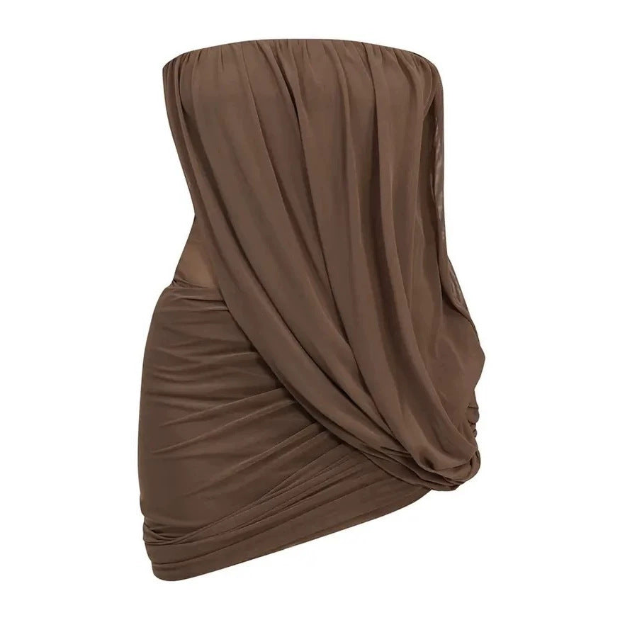 Damen Wickelkleid aus fließendem Material EB