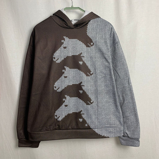 Damen Gemütlicher Hoodie mit Pferdemotiv EB