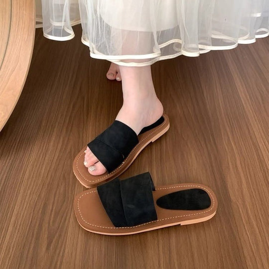 Damen komfortable Sandalen mit breitem Riemen und weichem Fußbett EB