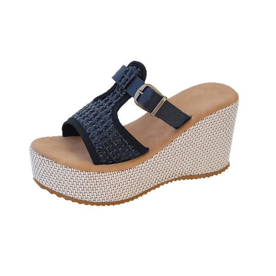 Damen Komfortable Plateau-Sandalen mit verstellbaren Riemen EB
